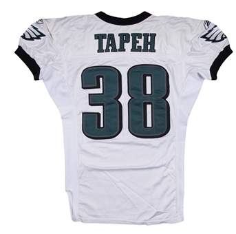2006 Thomas Tapeh Game Used Philadelphia Eagles Road Jersey Photo Matched To 2 Games 